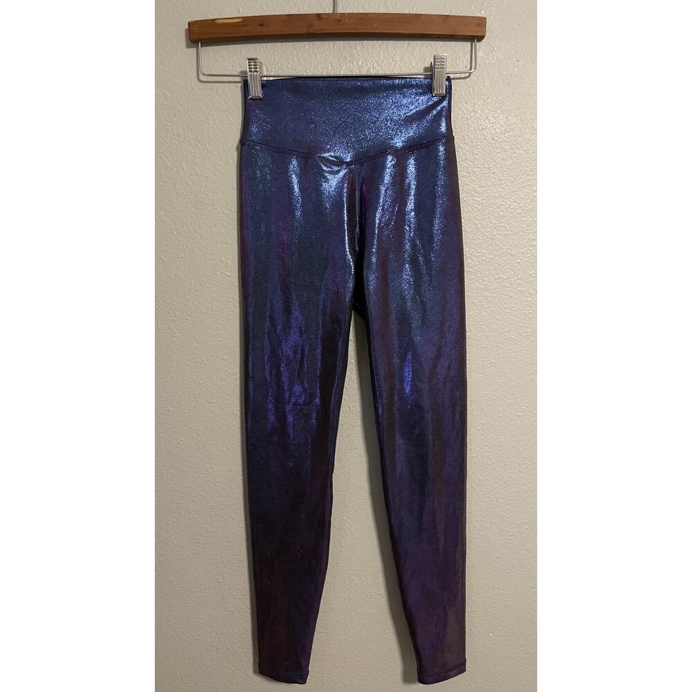 Buffbunny Womens Leggings Small Purple Rebel Mood Ring Holographic Lightweight